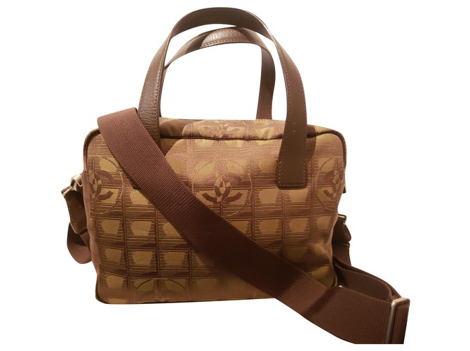 Trendy CC Chanel Crossbody bag Travel small line Brown Khaki