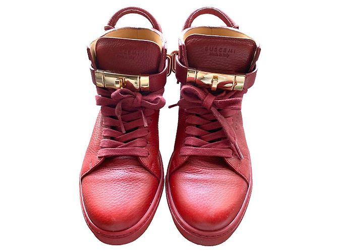 Buscemi Baskets en cuir Rouge