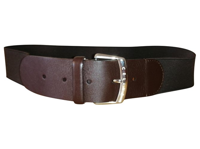 Céline wide belt Brown Leather  ref.216375