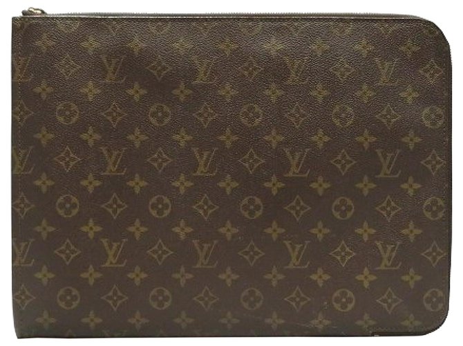 Louis Vuitton Brown Monogram Poche Documents Portfolio Cloth  ref.216521