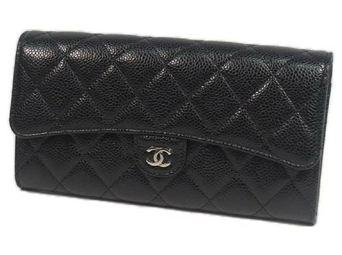  PEONY SUPREME Luxury Black Quilted Leather Wallet