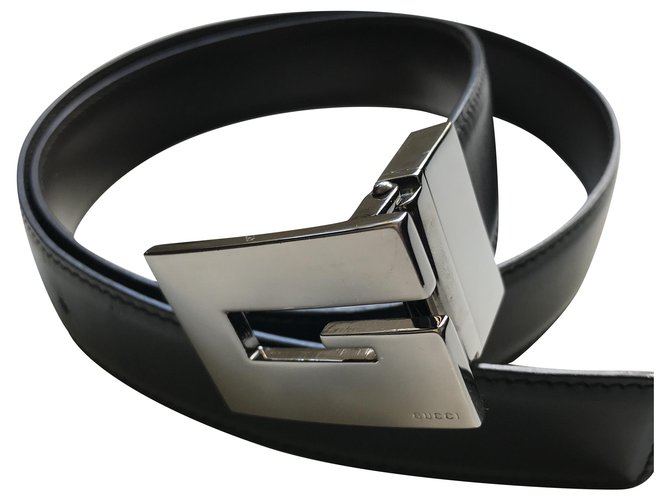 leather belt with g buckle