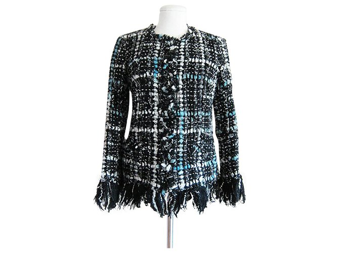 Chanel 7Veste en tweed K $ 'Arctic' Noir  ref.216659