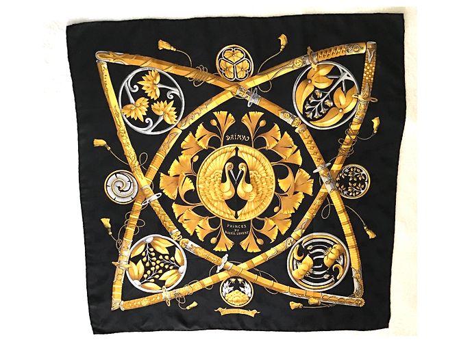 Hermès Príncipes daimio do sol nascente Preto Dourado