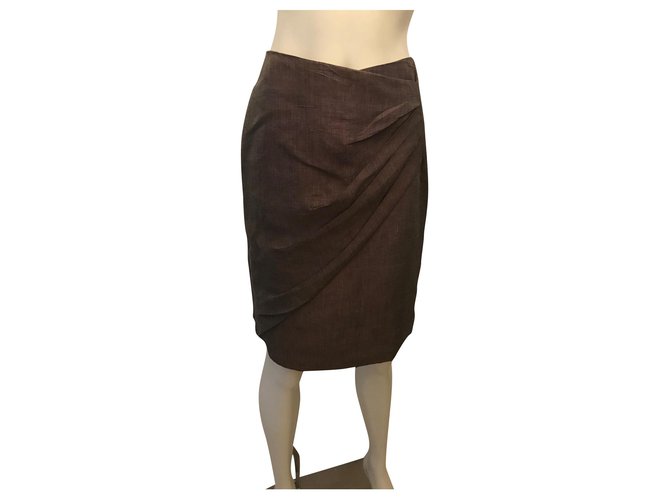 Max Mara Skirts Light brown Viscose Linen  ref.216677