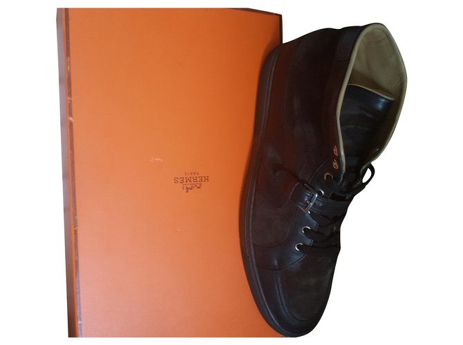Hermès Sneakers Black Leather  ref.216743