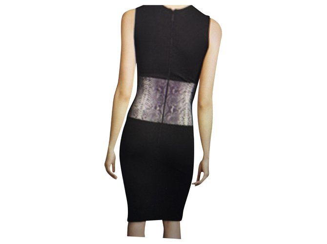 Christopher Kane Kleid Python Print Schwarz Grau Nylon 