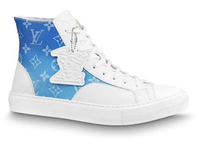 Louis Vuitton lv woman man high tops leather sneakers in 2023