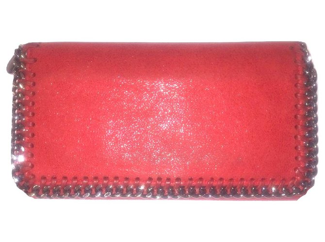 Stella Mc Cartney STELLA McCARTNEY Wallet Falabella Red Silver hardware Leatherette  ref.216773
