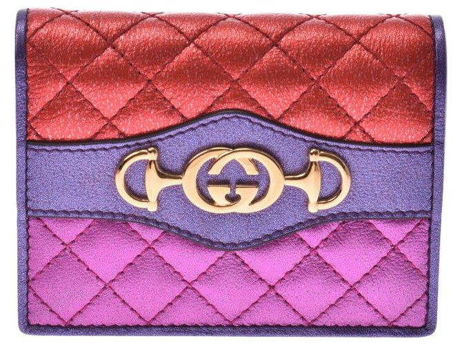Gucci wallet Purple Pony-style calfskin  ref.217062