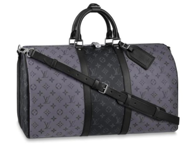 Louis Vuitton LV keepall eclipse reverse new Grey Leather  ref.217102