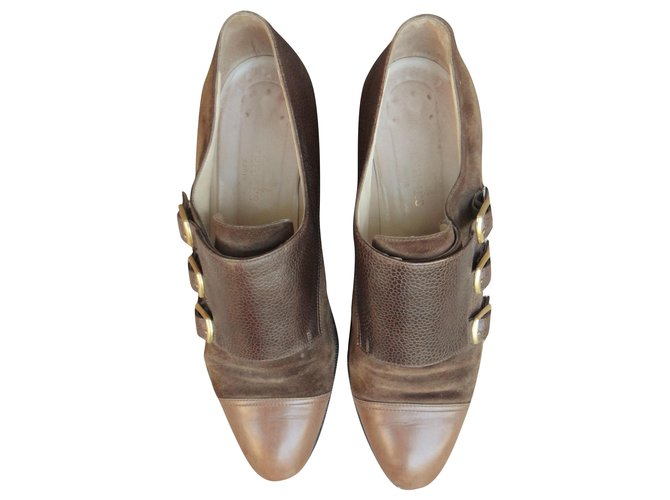 Hermès buckle shoe p 39 Brown Leather  ref.217106