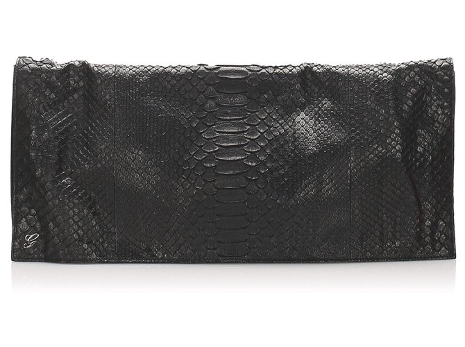 Gucci Black Python Clutch Bag Leather  ref.217151