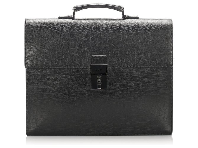 Gucci Black Leather Briefcase Pony-style calfskin  ref.217175