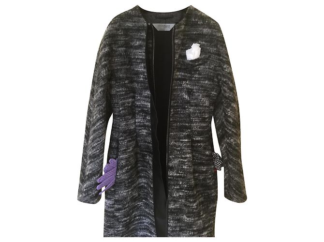 Sportmax Wool Coat Dark Grey