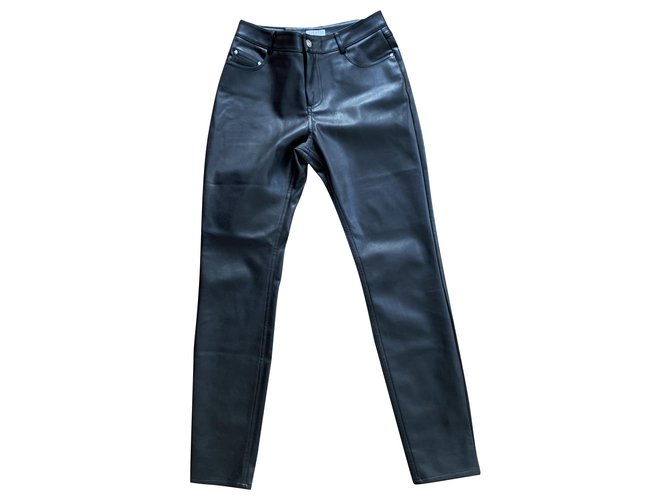 Claudie Pierlot Pants, leggings Black Leatherette  ref.217267
