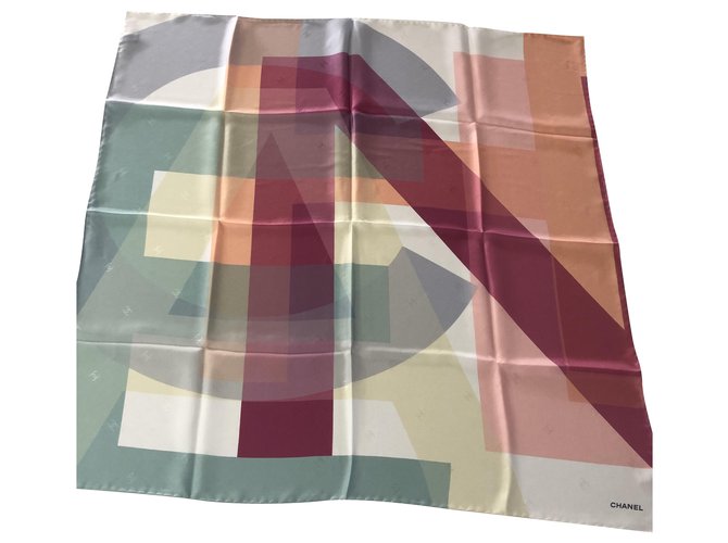 Multicolored CHANEL scarf Multiple colors Silk  ref.217300