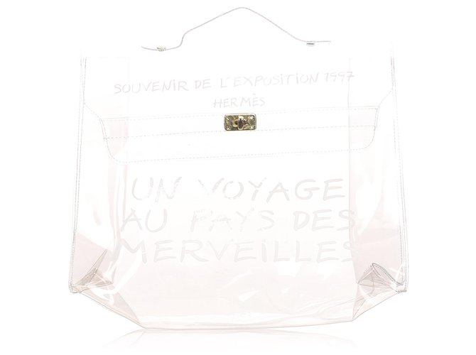 Hermès Hermes White Kelly Vinyl Handbag Plastic ref.217392 - Joli