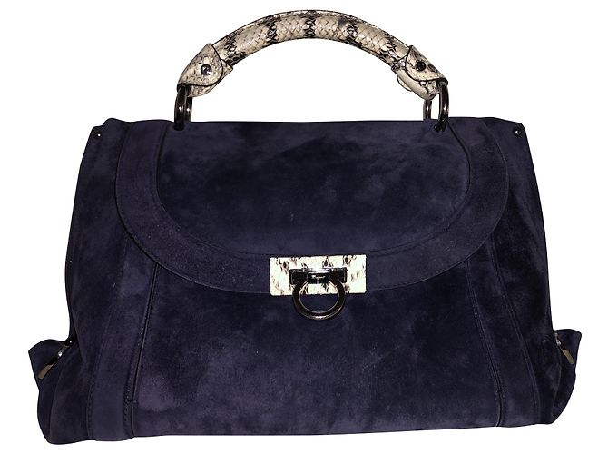 Cabas authentique Salvatore Ferragamo Bleu foncé