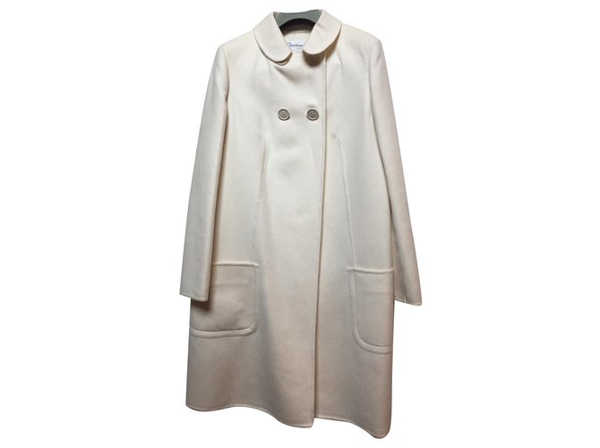 Christian Dior Coats, Outerwear Eggshell Cashmere  ref.217475