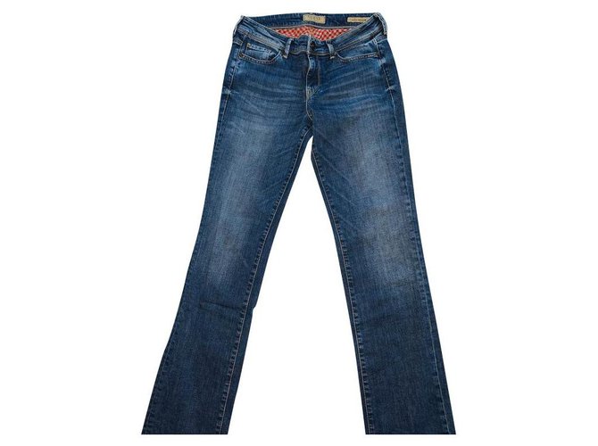 Talla de jeans rectos azules Guess Alexa Regular 38 (29 US) Algodón Elastano  ref.217515