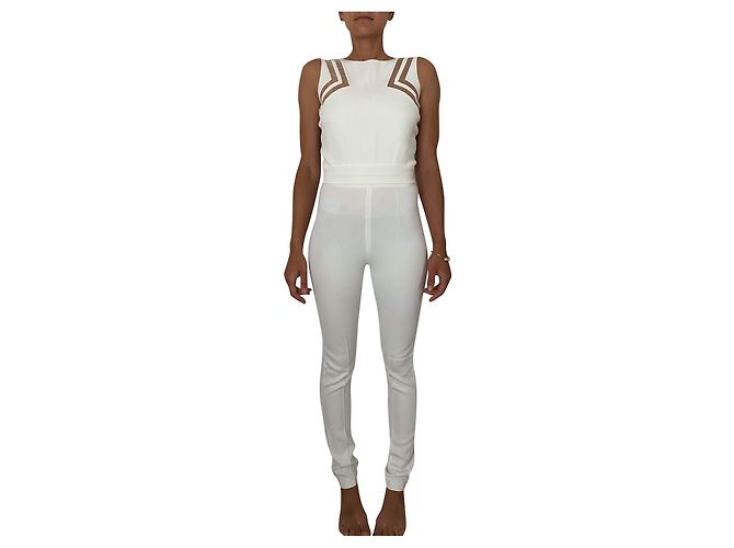Autre Marque Mono Marfil con Insertos de Encaje Blanco