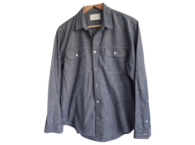 Camicia Sandro in cotone blu 