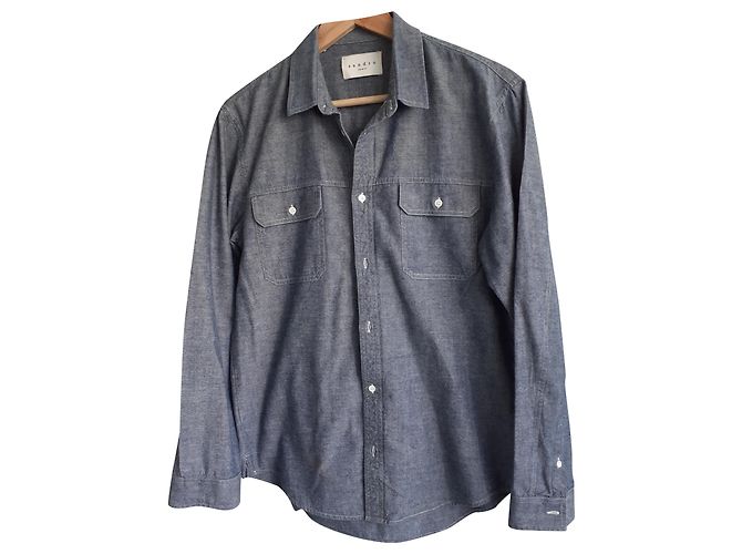 Camisa de algodão Sandro azul