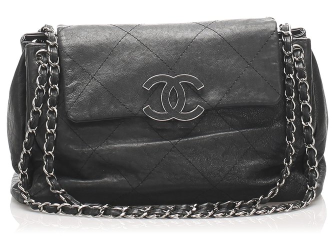 Chanel Black Wild Stitch Hamptons Accordion Flap Bag Leather Pony-style  calfskin ref.217855 - Joli Closet