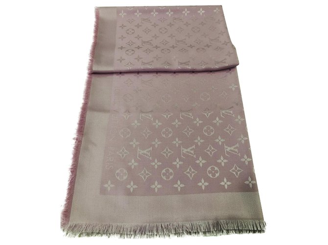 monogram denim shawl