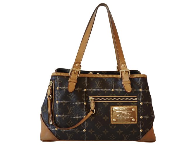 Louis Vuitton Rivet Brown Canvas Handbag (Pre-Owned)
