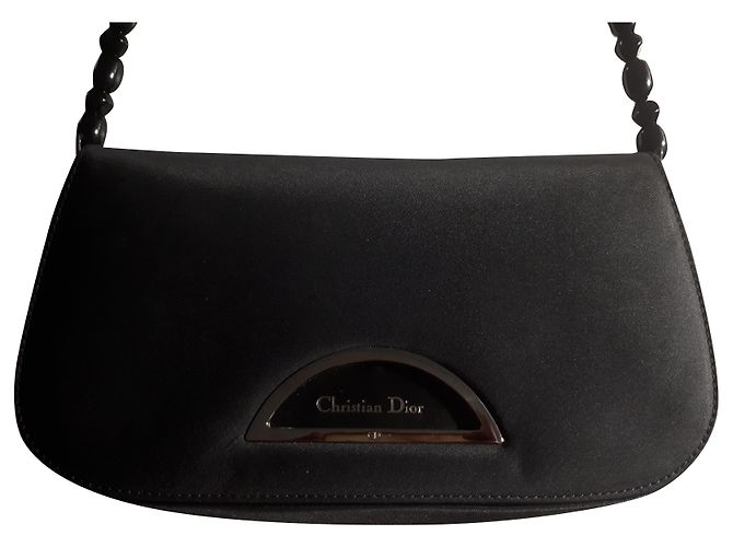 Bolsa Dior Malice Preta de Couro Preto