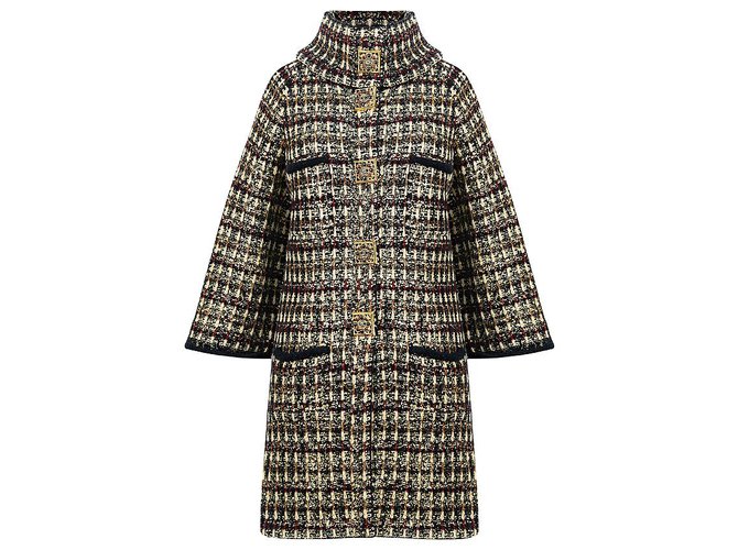 Chanel 10K$ iconic coat Multiple colors Tweed  ref.217988