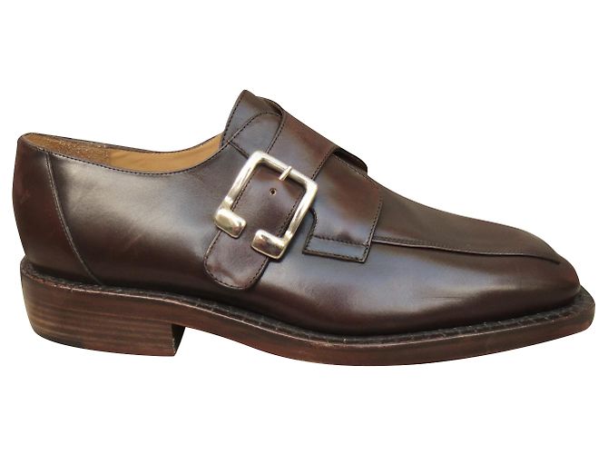 Autre Marque Nova condição dos sapatos com fivela Charles de batz Castanho escuro