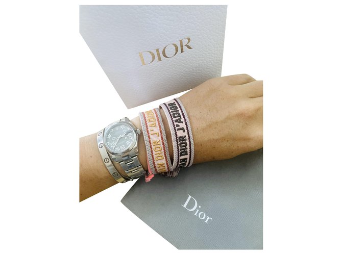 Christian Dior Pulseiras Multicor Algodão  ref.218098