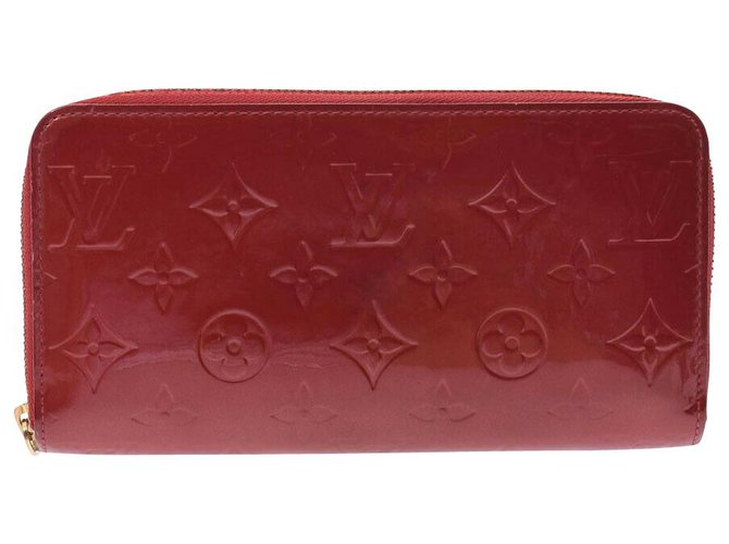 Louis Vuitton Zippy Wallet Cuir vernis Rouge  ref.217693