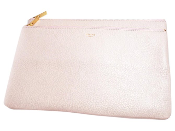 Céline Custodia in pelle cosmetica Celine Pink Duo Rosa Vitello simile a un vitello  ref.217746