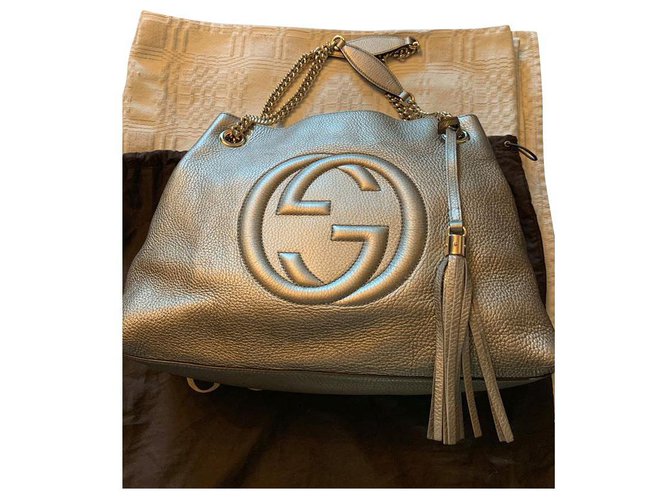 Gucci Soho chain shoulder/tote bag Metallic Leather  ref.218115