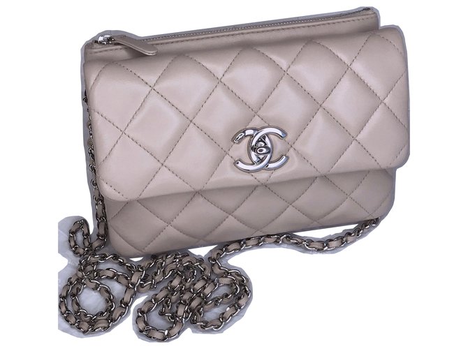 Chanel Mini Bolsa Crossbody com caixa e saco para o pó Rosa Couro  ref.218254