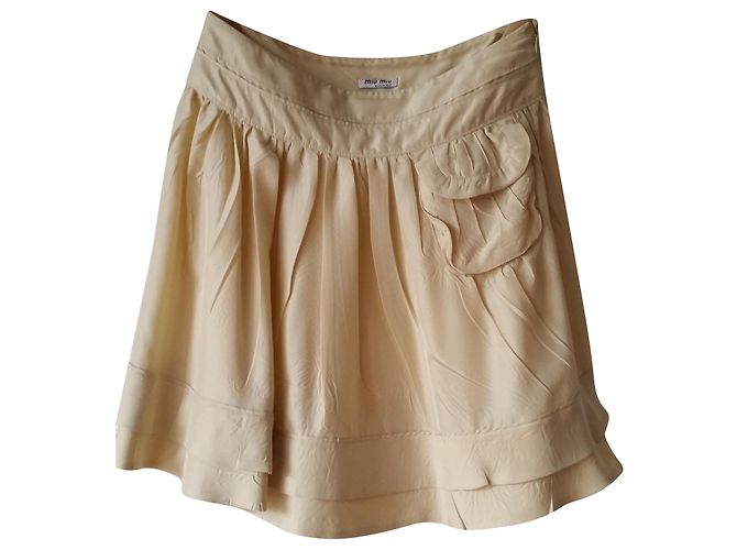 GONNA IN CADY DI FAILLE MIU MIU Beige