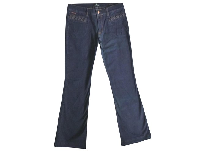 One Step Dunkelblaue ausgestellte Jeans Größe 41/42 (US 32) Marineblau Baumwolle Elasthan  ref.218259