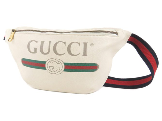 Gucci White 2018 Logo Leather Belt Bag Multiple colors Pony-style calfskin  ref.218394