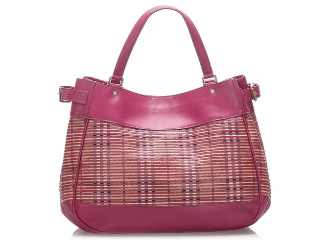 burberry pink tote bag