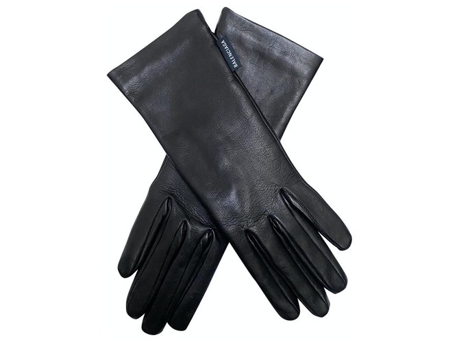 BALENCIAGA BLACK LEATHER GLOVES ref.JC218475 (Sold) - Joli Closet