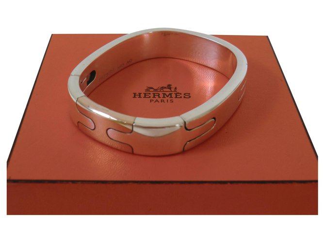 Bracelet Jonc Hermès Mixte Argent Argenté  ref.218482