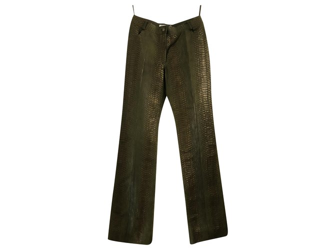 Christian Dior Dior parade pants A / H 2001 Olive green Python  ref.218548