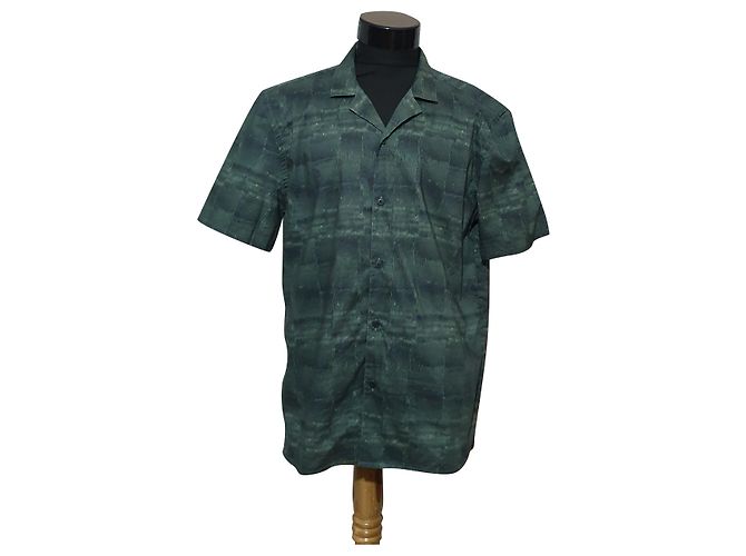 Camicia Won Hundred in cotone verde a maniche corte L