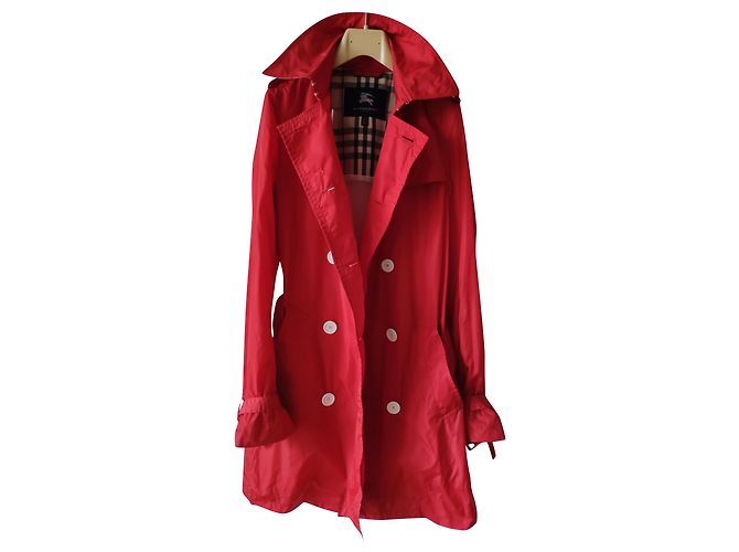 BURBERRY RAINCOAT IM ROTEN POLYESTER