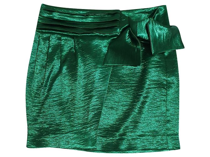 Mini gonna a portafoglio in raso verde Ba&Sh