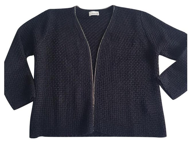 Rodier Gilet facon tricot Coton Noir  ref.218756